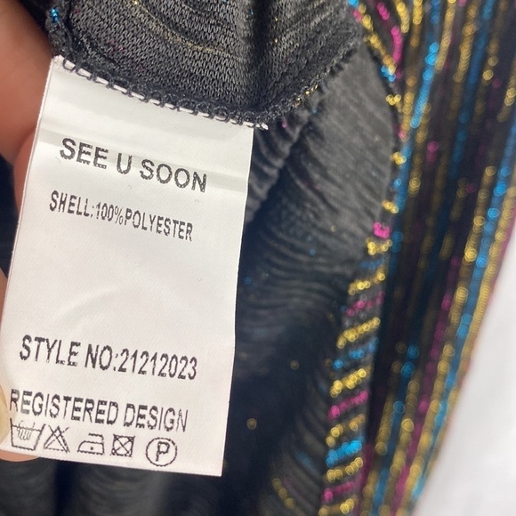 Anthropologie See U Soon Black Sparkle Multicoloured Blouse - Size Small - Picture 13 of 16